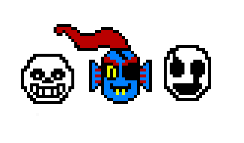[9664c4] Sans, Undyne and Gaster Pixeltale Head Sprites