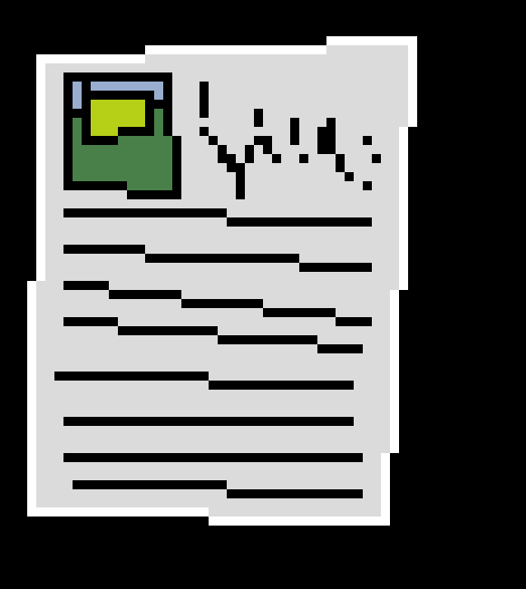 [792f74] *A newspaper falls out of the sky, and reads: Local horror attraction open for business, hiring for security guards on night watch*