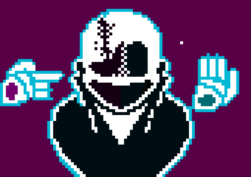 [2b1b2e] i have this thing going where she possesses like different characters and yeah. I only have Spamton and Gaster done right now though.