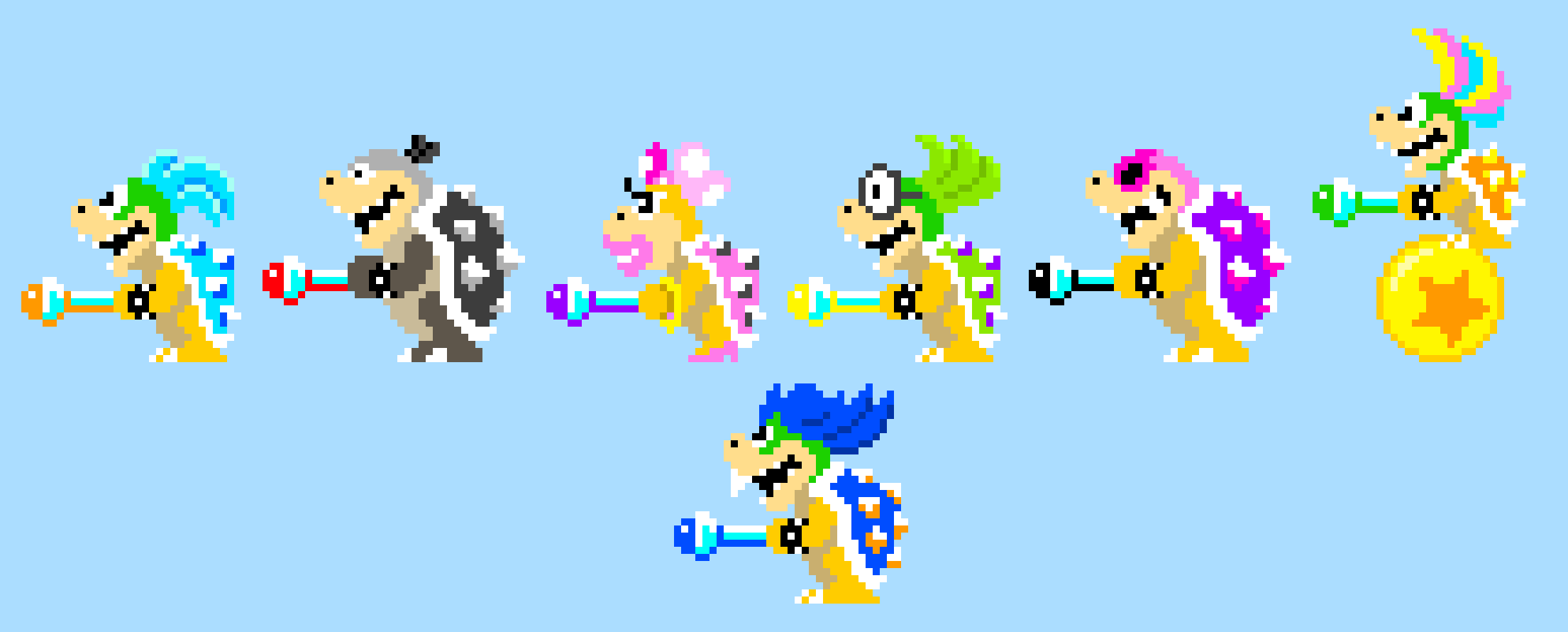 [c65d15] Super Mario Maker 2: Koopalings Recolored