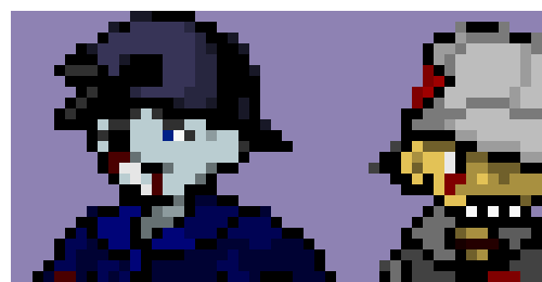 [cf952f] True Palettes for Creepypasta OCs - Mauled Gris (right) and Frostbite Azure (left)(ft. Red and Gold (Snow on Mt Silver ver.) (Karimousseart Style) v1.0