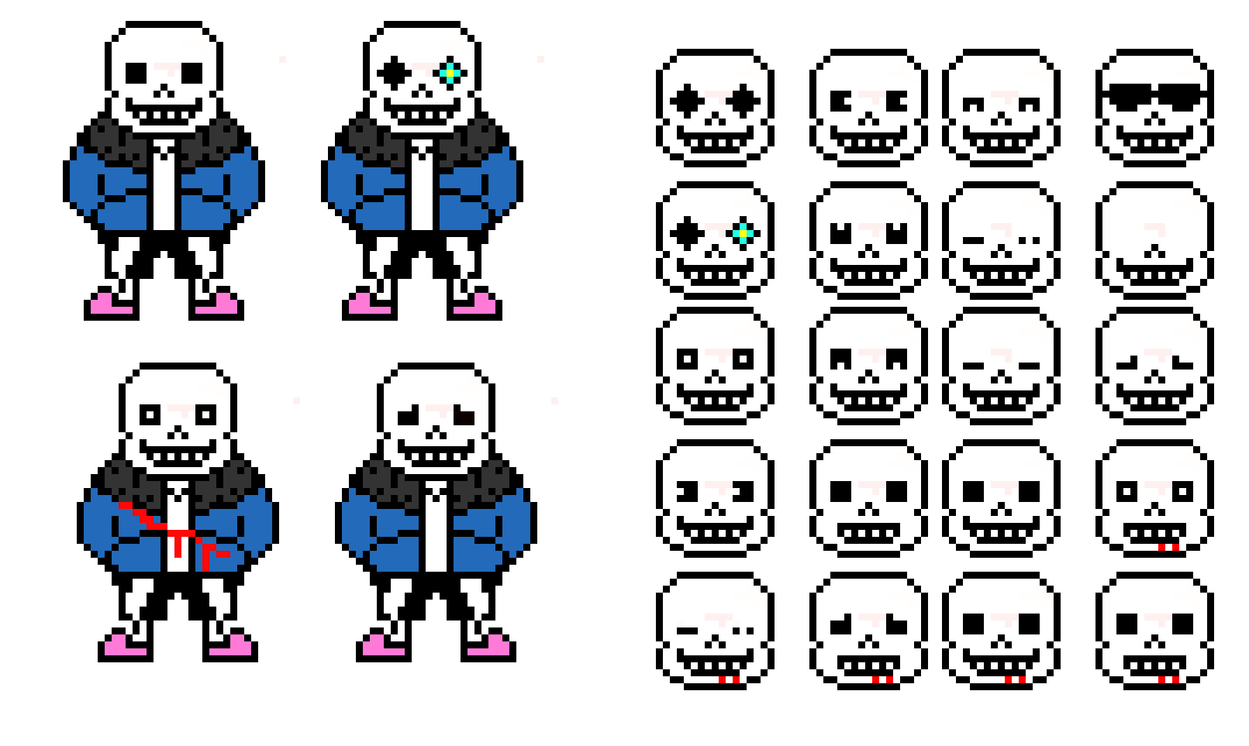 [650fcf] sans with random faces and bodies