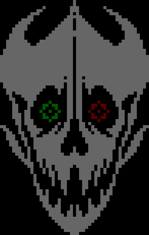 [95be89] -From a mild darkened area a Gaster blaster, picked Chris, up set him ontop it`s head, and took him over to Terrie... The... Undead one-