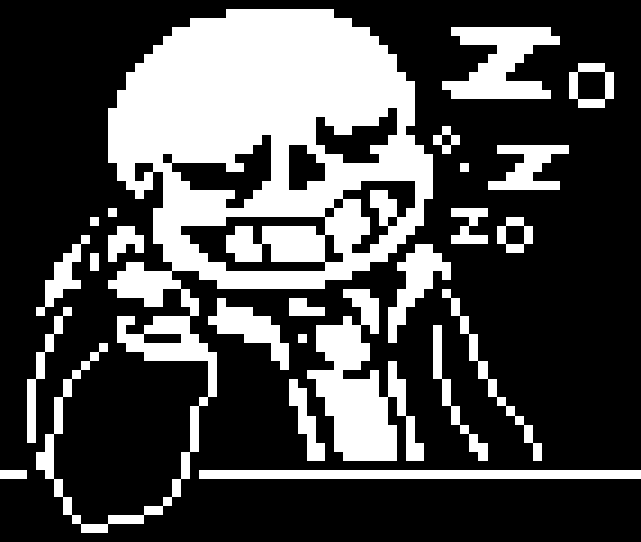 [11a9d7] hm? -goes back to sleep- -Shop Keeper Sans