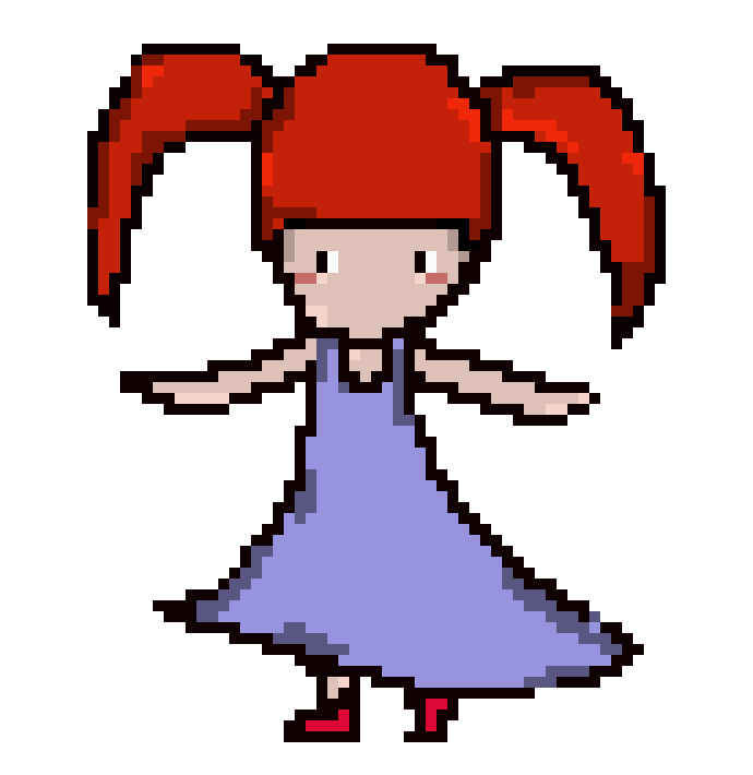 [9664c4] little girl with red hair and purple dress