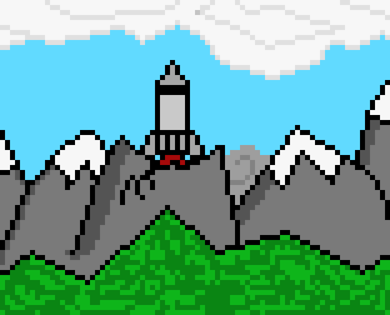 [00c8a2] *a mountain collapses as a rocket takes flight into the sky*