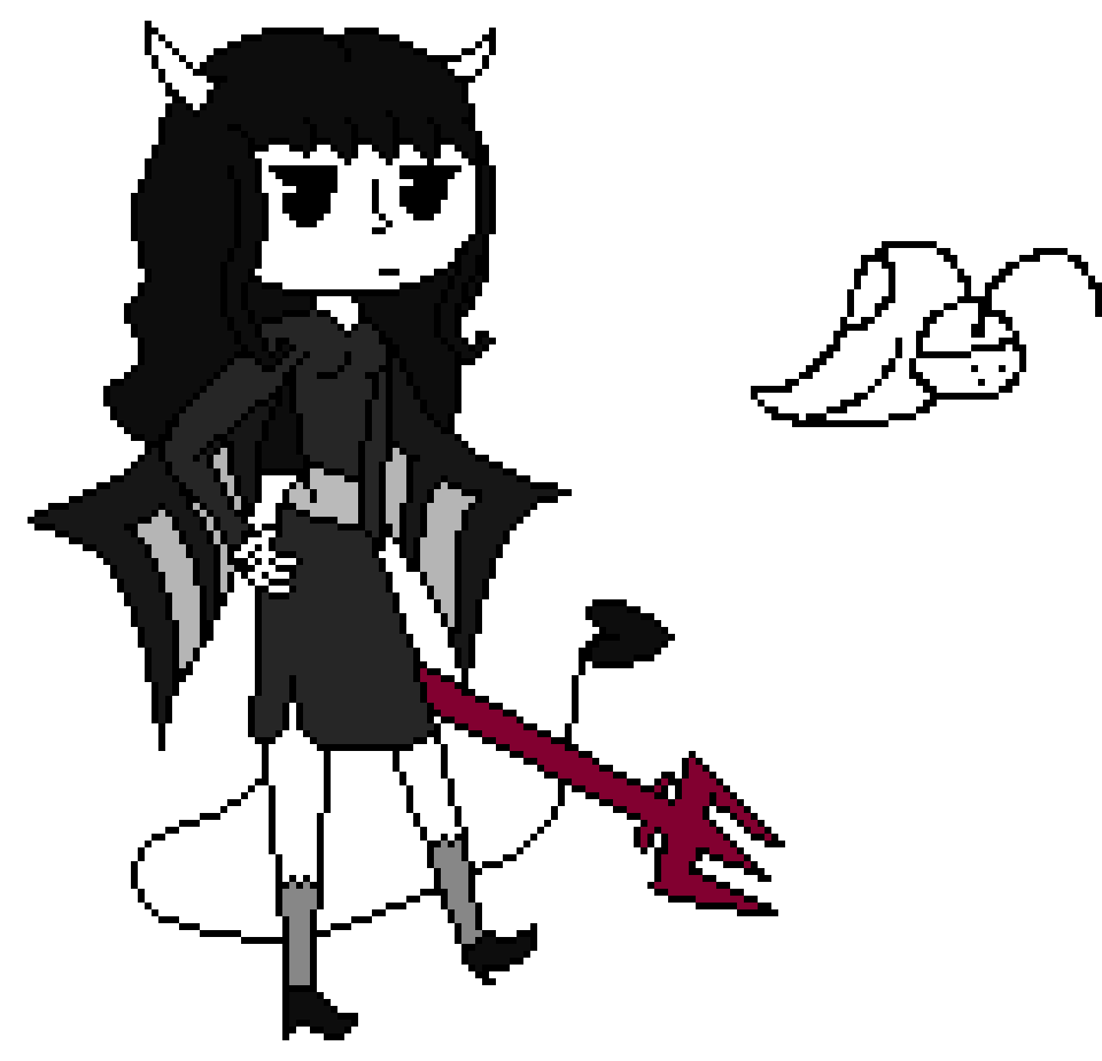 [f7c573] (wip)(color+extra details) Tress The Demon Girl (batim oc) (more info about them in the desc)(Medium Redesign) Japanese Poisonous Bite Mawile