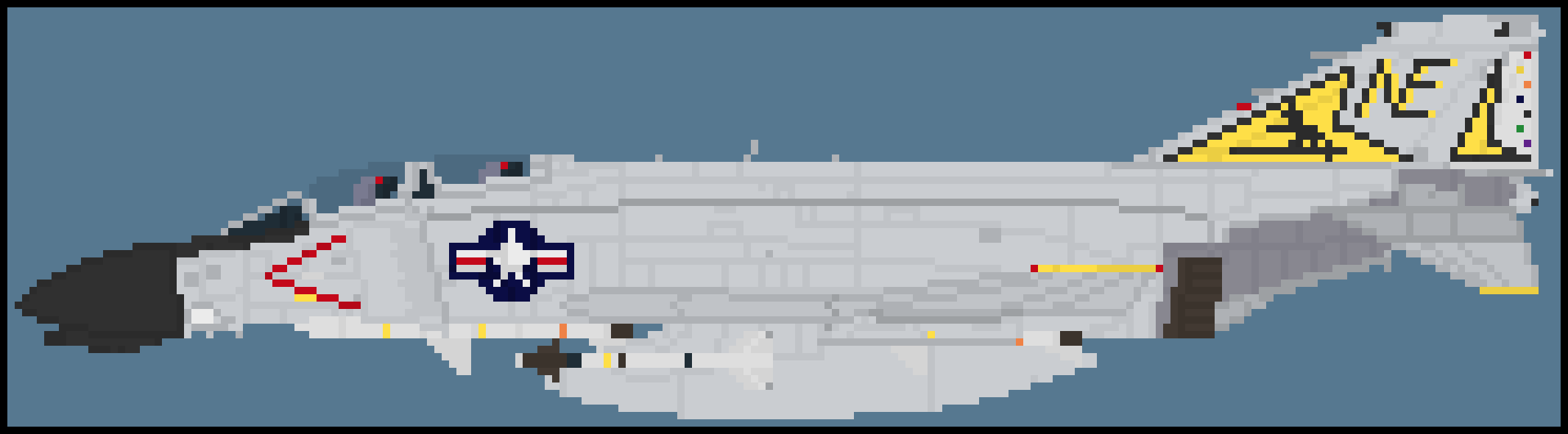 [d10697] Just need to write the lettering, but here's VF-21, "Freelancers" livery, specificly from it's USS Ranger days. Around '76, because it has the Bicentennial markings.