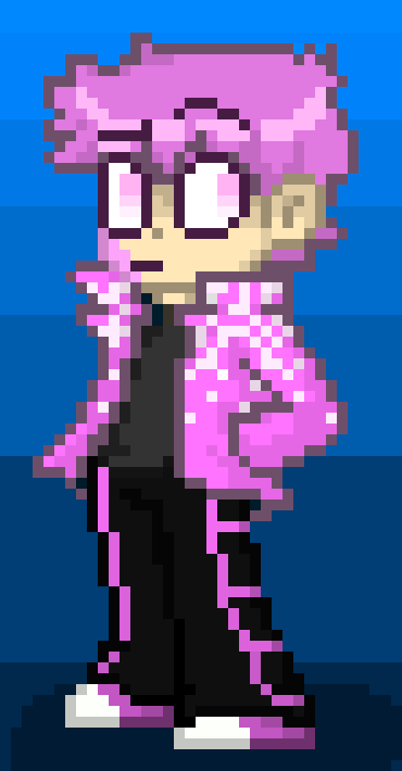 [2d77fb] Hi! I'm not stealing or using your sprites, i just though itll look cool of your character had a pink alt. and i think this turned out pretty well!