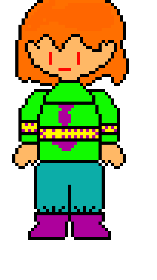 [9664c4] Orange!Frisk battle sprite (hd)