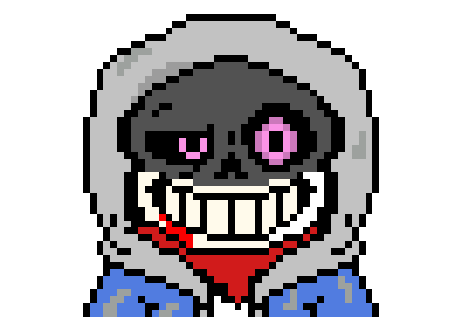 [619e86] sends bones at zeta and if he dodges them a blaster appears firing from his side sending him to a wall then teleports to him throwing a trident at him pinning him on the wall then pellets appear then crashes on him making a explosion *