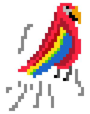 [496e66] Parrot (Wings Down)