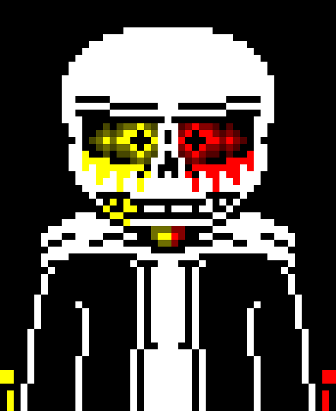 [c7b058] *crushing his chest* .. i not going to kill you.. but i will lock you away.. *caftars fucking giant god of a gaster appears holding caftar soul/yellow light* in my soul.. *madness can feel himself fade away as the knifes glitch* 