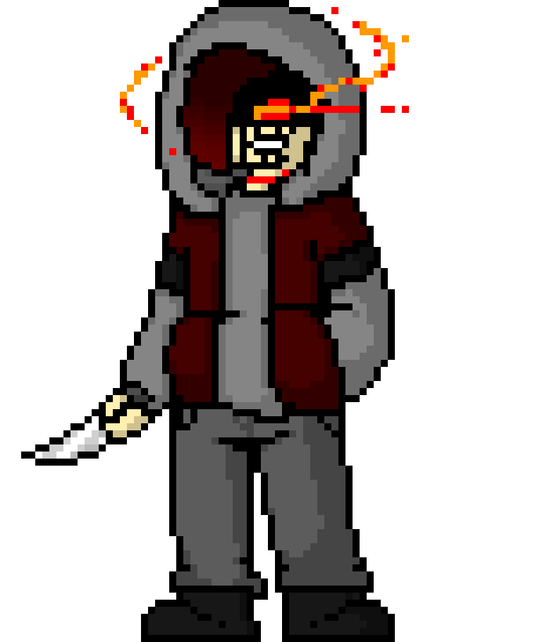 [7b7bce] WELCOME TO MY PERSONAL HELL! -digs knife into the ground making red spikes come out of the ground and fire at the creature-