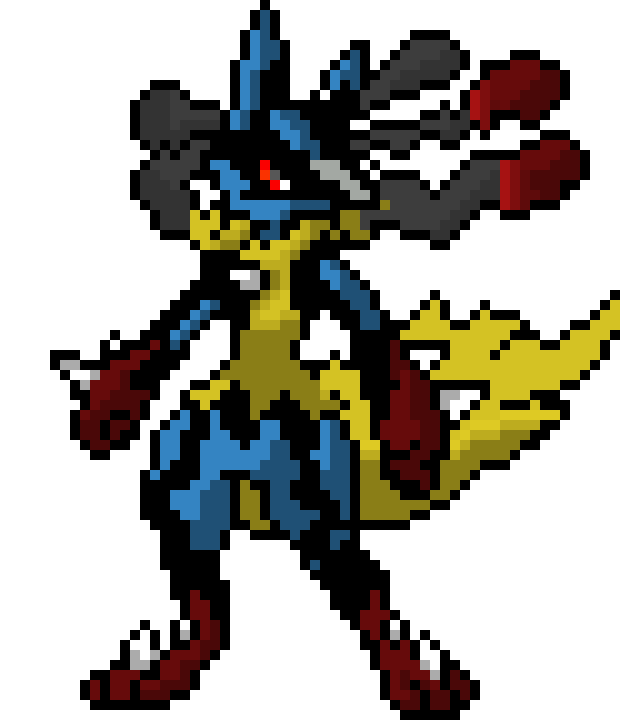 [7398c2] *Red lets out his mega lucario* Lucario! (Level 100) :Red