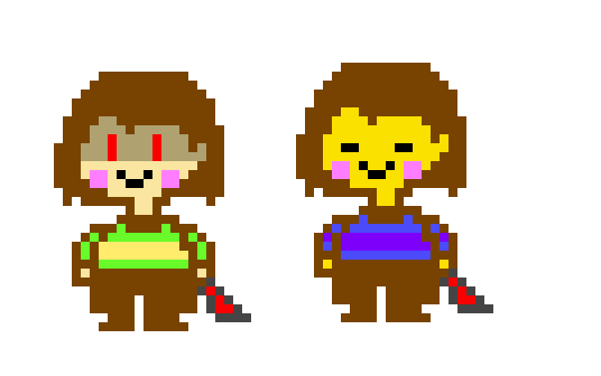 [3fcaee] Swap frisk slashes at themself and so does chara  *
