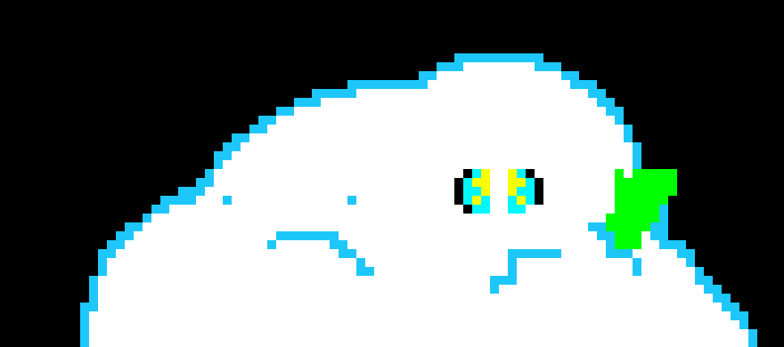 [2b9834] sticks  hand out of snow and waves to cocnut)i am--blueberry/shadow