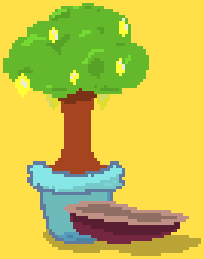 [d3caa8] tree + basket (fully grown, lemons in tree)
