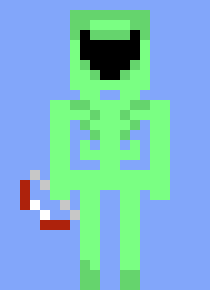 [05b0c1] *He he throws his bow on the ground and then grabs it, walking off.*