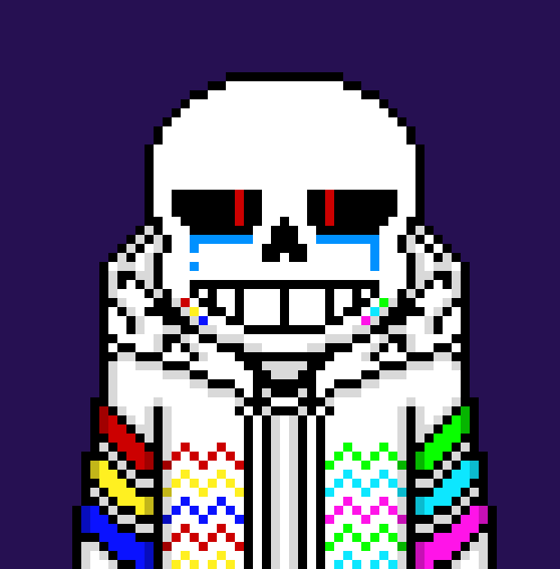 [0ae1f1] . . . . . . . . . . welp kindness won't work anymore. so  how about i show some LOVE *summons thousands Cross sans blasters*