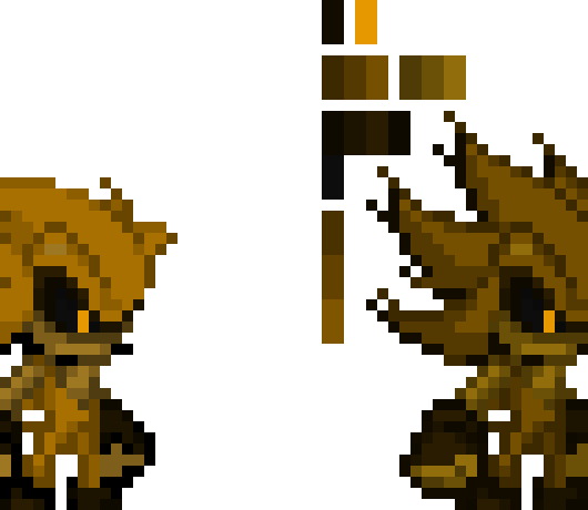 [6c26bc] Auryn the Golden Hedgehog V2 - Sonic OC Sprite (Base and Super Forms)