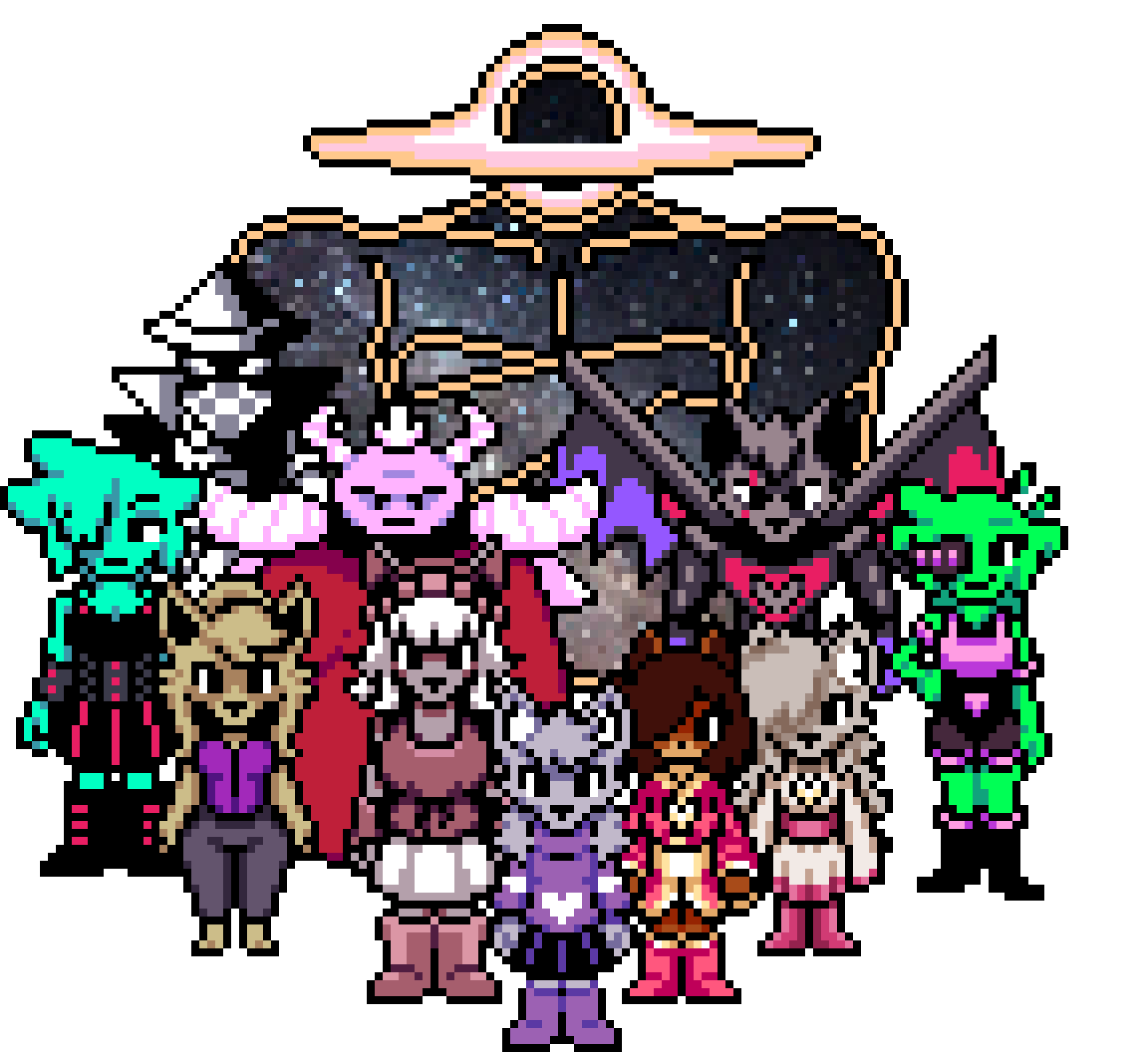 [985214] Oh hey look, it's the whole cast. Again. Except this time it's more organized.