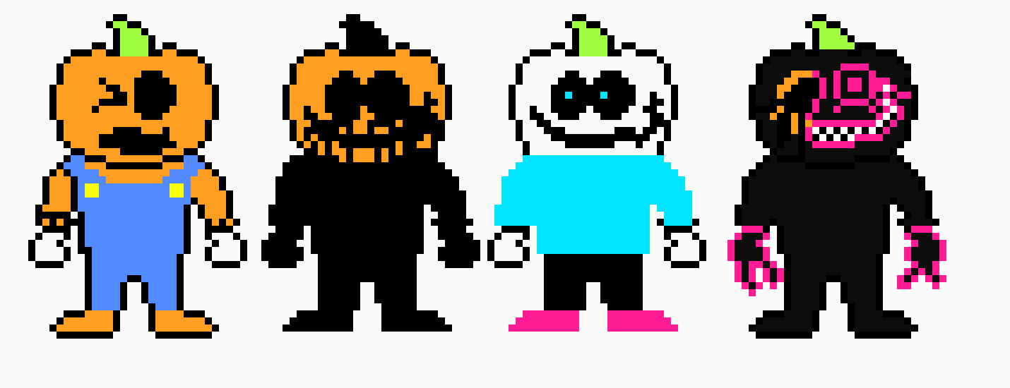 [3a4821] farmer pumkin,horror pumpkin,sans pumking,and evil pumpkin
