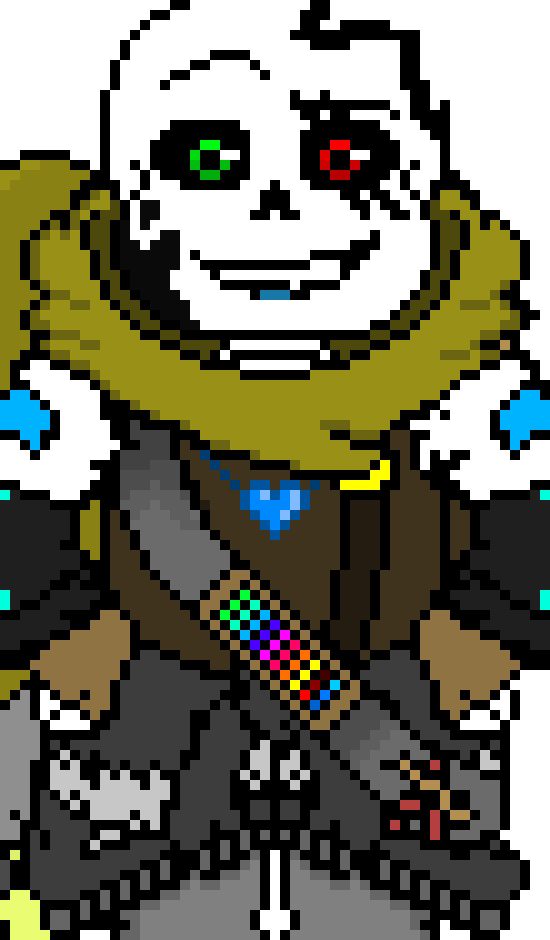 [c7028f] Ah, well I'm Ink!Sans, Ink for short....Heh..... UV Ink, actually. Nice to meet'cha. *He held out a hand for CF*