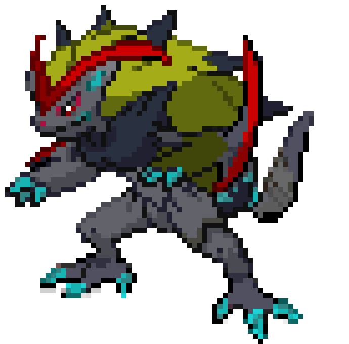 [7131f5] Haxorus/Zoroark Pokemon Fusion sprite for spriter application