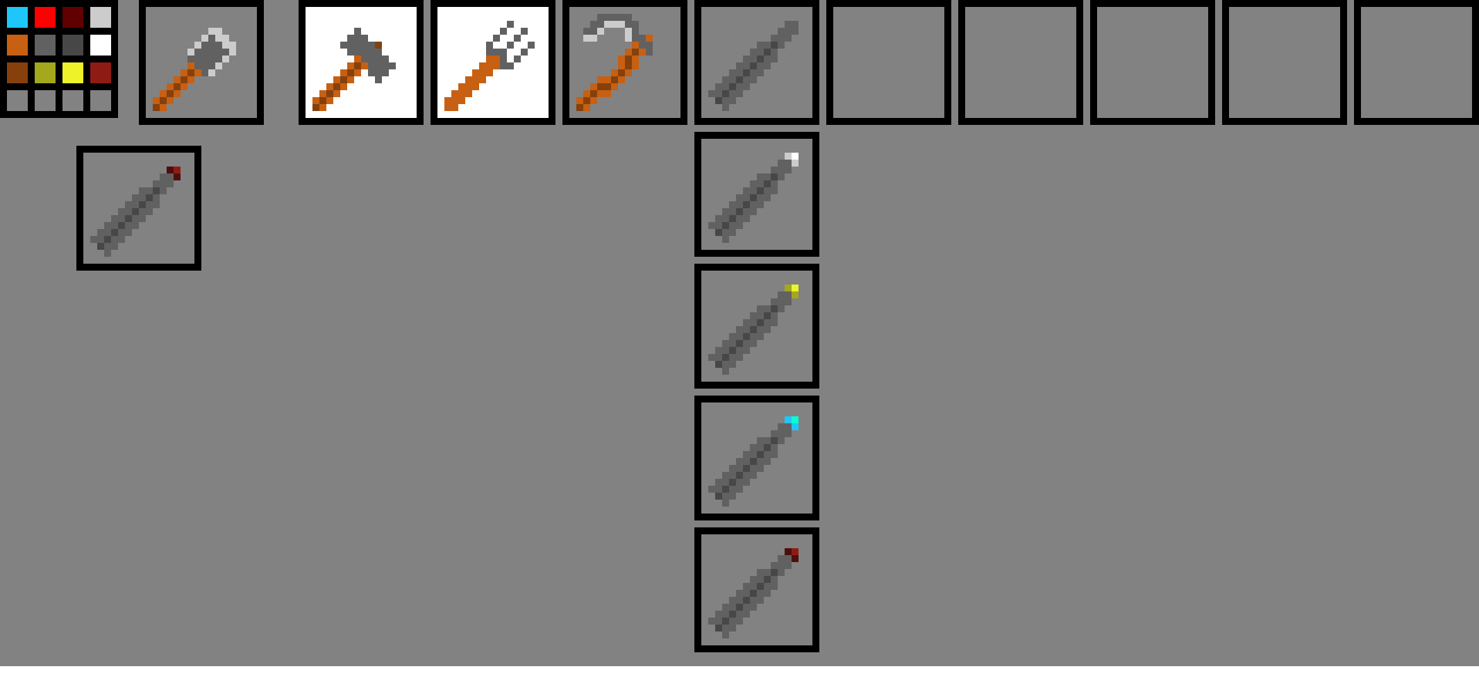 [703b98] hammer, chisel, and pitchfork