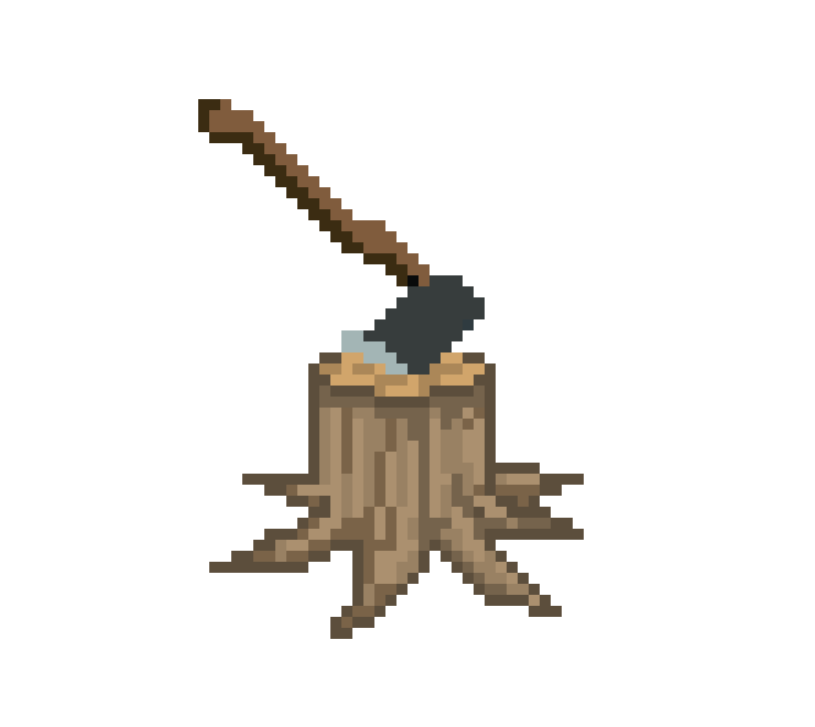 [ea39dd] Tree stump with axe