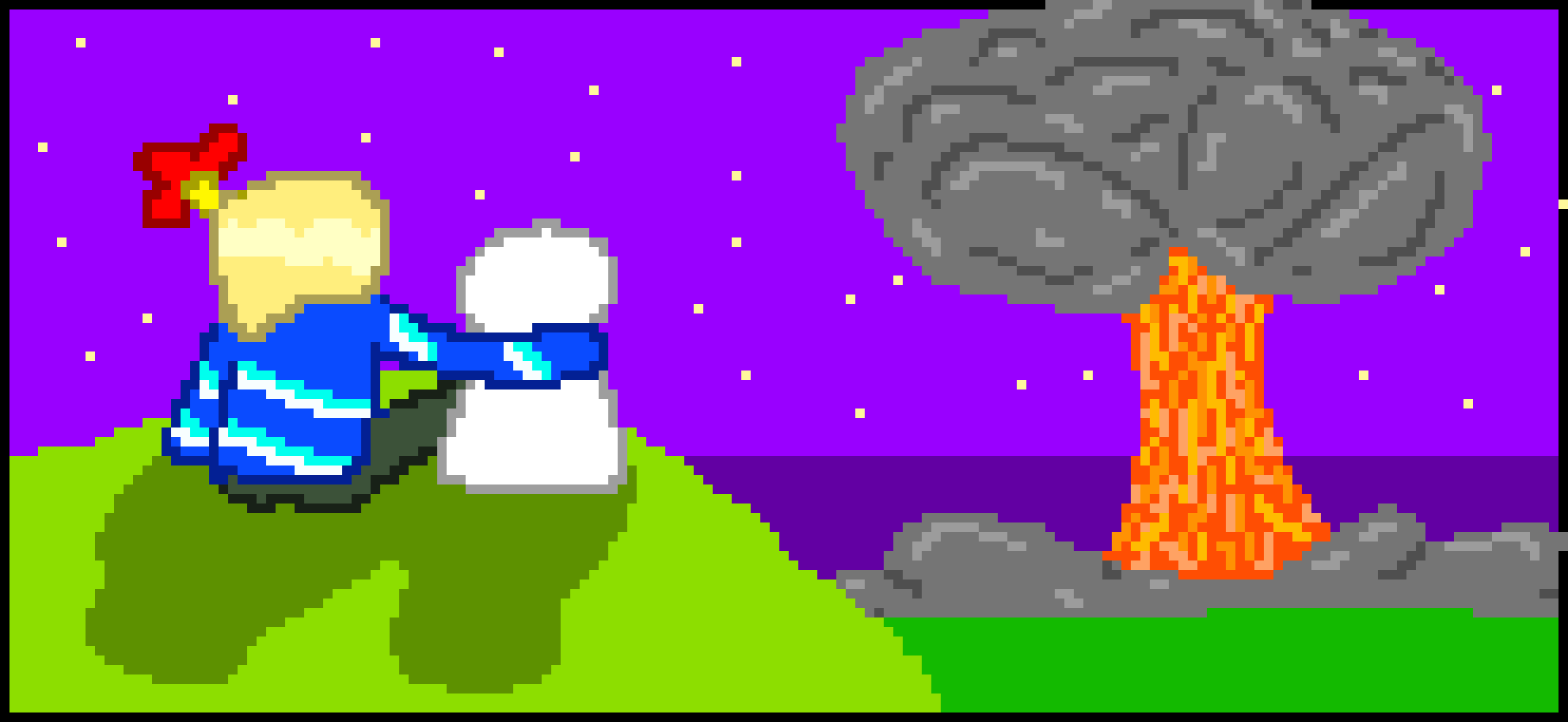 [95be89] Goopi and Loli, sat together watching the fireworks on PAM.  :)                             -Goopi