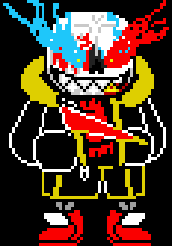 [2b9834] fatal fell: summons thousands of blasters and bones around papyrus and multiplys them and fires at papyrus)