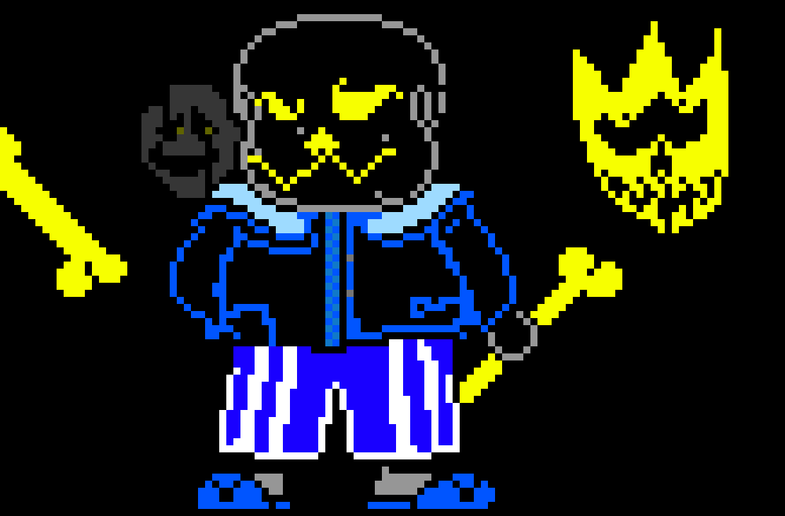 [4a7227] Nega Sans Sprite I made this because neko ink is leaving pam By Fresh!ink sans aka luigis mansion 3 sans
