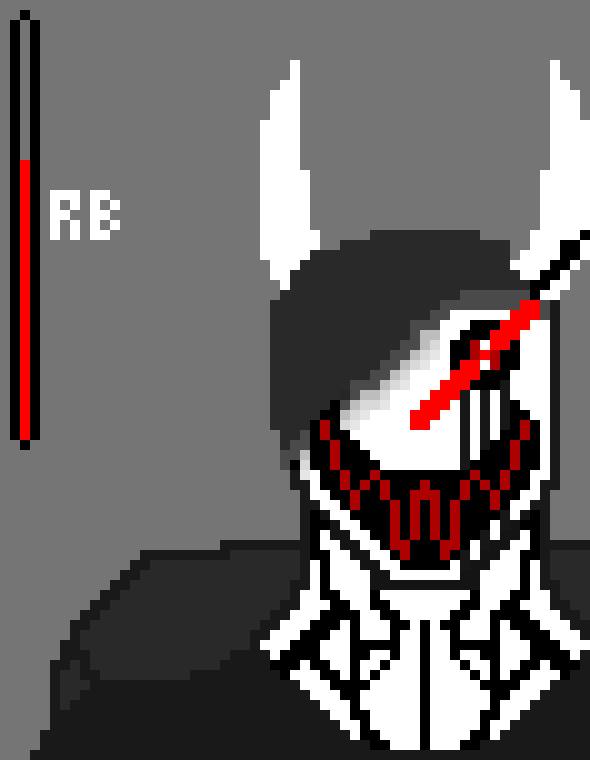 [6c7126] *Teleports Right next to Error.* Want to see if you really can't DIE! *Giant Gaster Blaster appears.* - The Judge / Shi Hantei (Crimsøn)