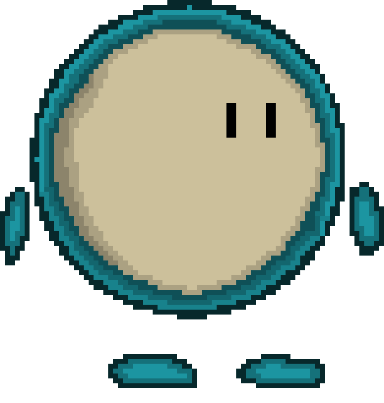 [b050b6] Blue Circle Robo Guy With Arms and Legs
