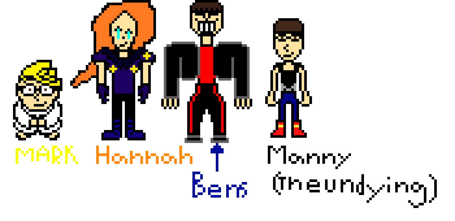 [9664c4] Mark the scientist, Hannah the great, Bens the humanskell, and Manny the undyning