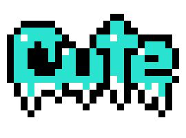 [6596e3] pixel art cute word