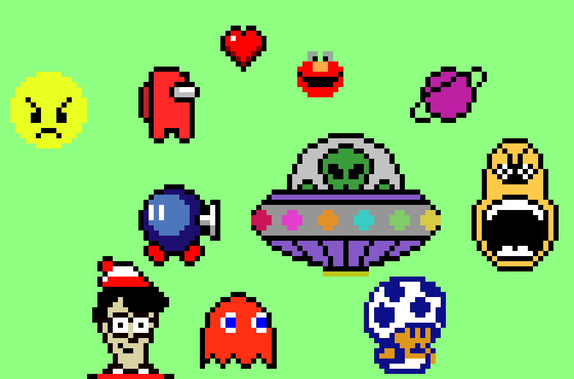 [58e442] bored at night making pixel art