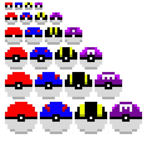 [f7c573] also whoever made the pokeballs, its a great pixel art, but as the balls got bigger, they got more square like, try to fix that when making a pixel art that includes circles, i made them more round -Mawile
