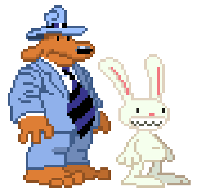 [c15a39] Sam: Wow that place is deader than Max's Gold Fish. Max: He's dead? Sam: You put cyanide in his water bowl. Max: They look the same ,ok