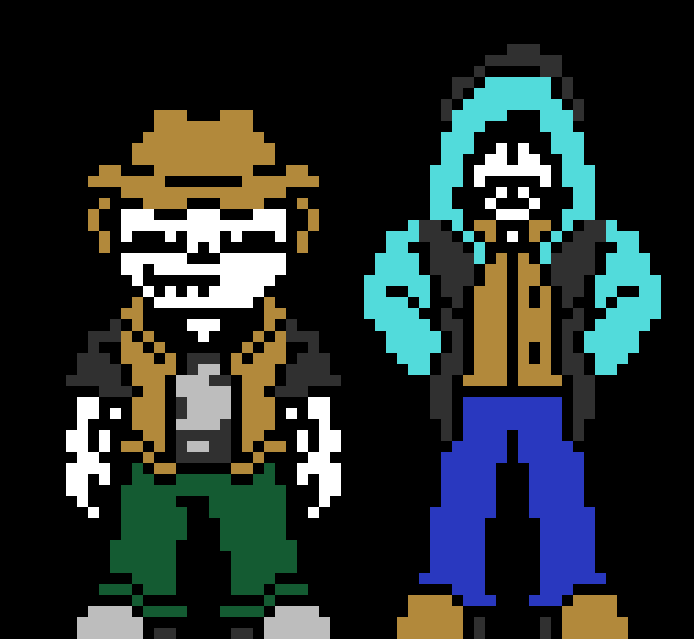 [57dac4] Basically the monsters won and decided to live up in the sky above the clouds  and everyone's personality is 80% inverted and clothing colours are inverted ofcourse.