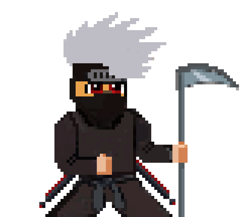 [37f45c] plain ninja black png with weapon plain