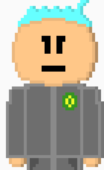 [ebf0c4] thats the point of the character.....he dosent talk much and is generally creepy.....i just feel like making a sprite like that.....and i am kind of running out of ideas