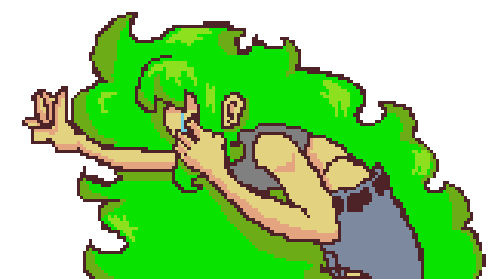 [33b7fa] green hot lady