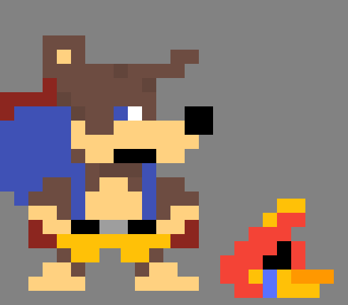 [212b1f] K: -head falls off- Ow. B: God damn it, Kazooie.