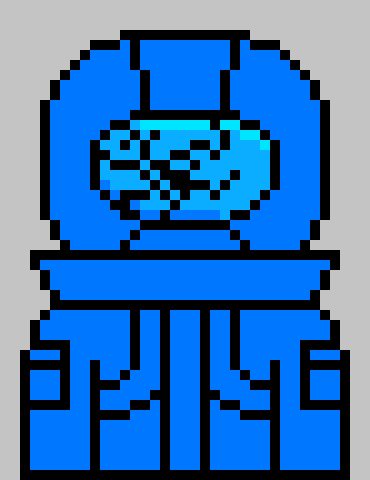 Blue. he isnt dead, but he also is.. i'm confused on why he's here ...