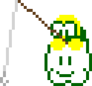 [7639c2] Pulls away the gun with his fishing rod