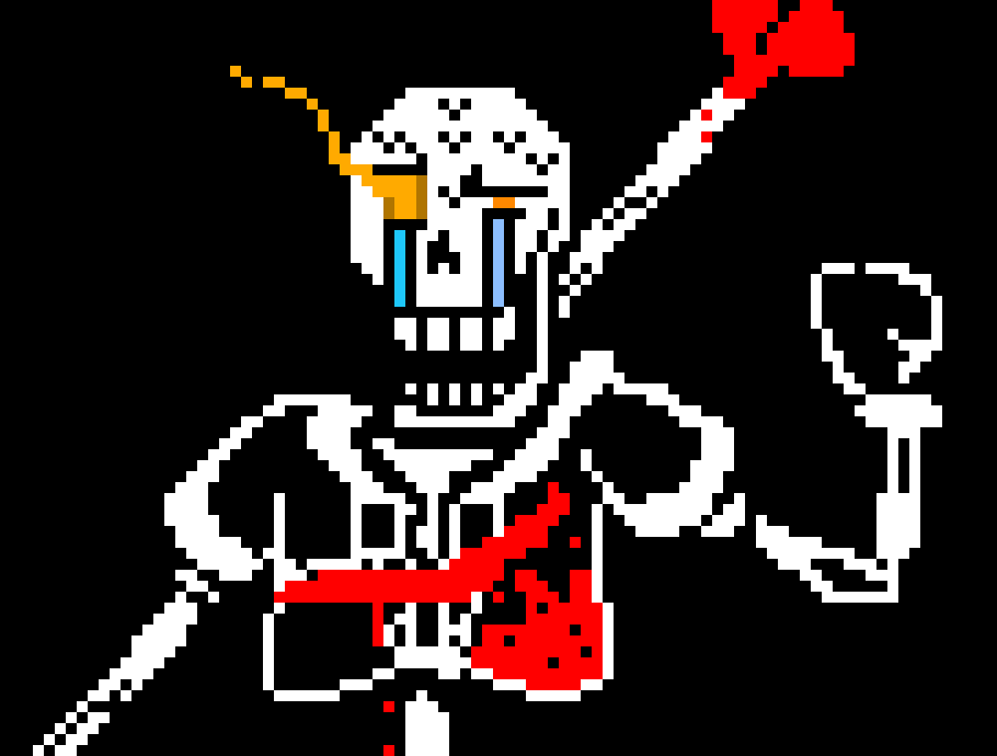[450a4c] Disbelief Papyrus: [gets long bone in hand and smashes infecteds head onto wall]