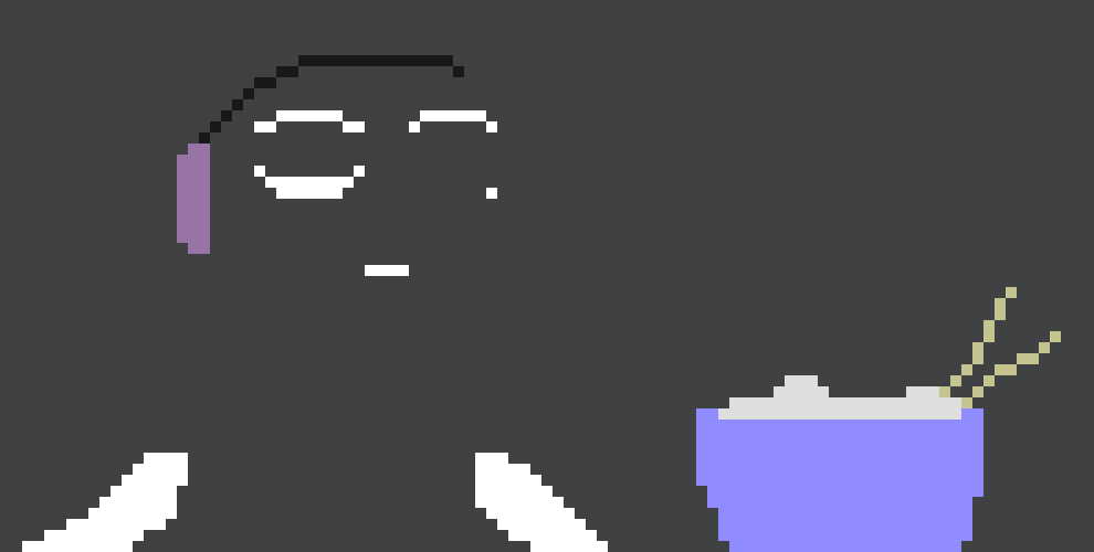 [6a7b6a] *Realizes that the rice is still there* "I should throw that out..."